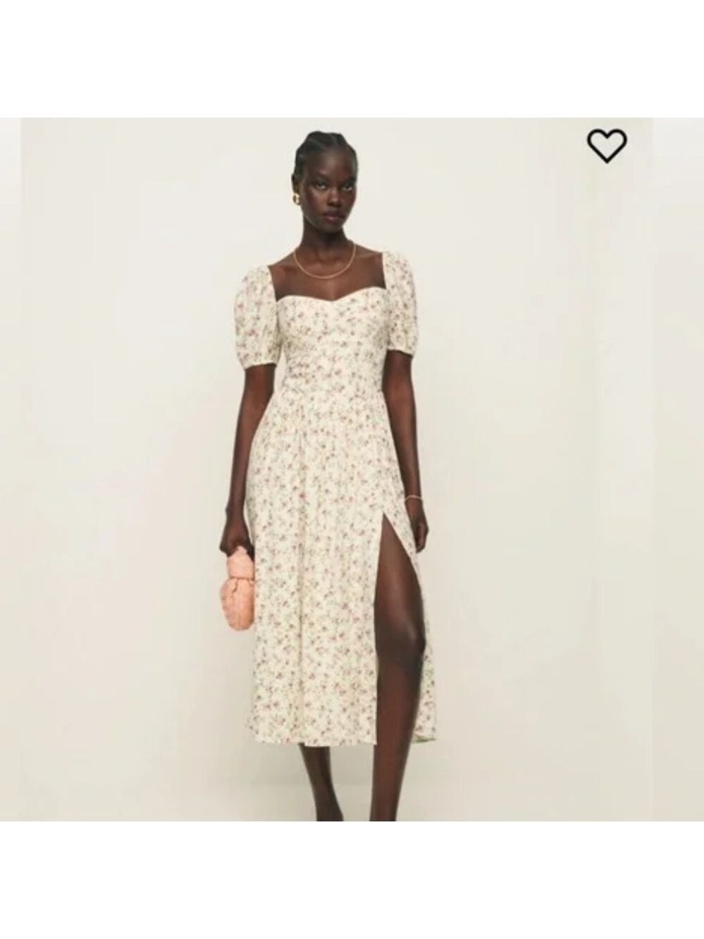 Reformation Ladonna Ivory Floral Midi Dress size 8 - Picture 2 of 14